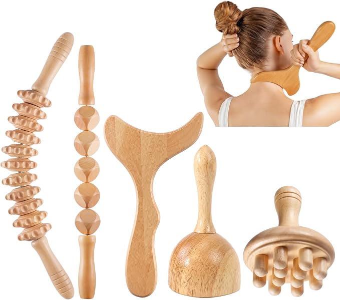 5 PCS Wood Therapy Massage Tools by Unknown