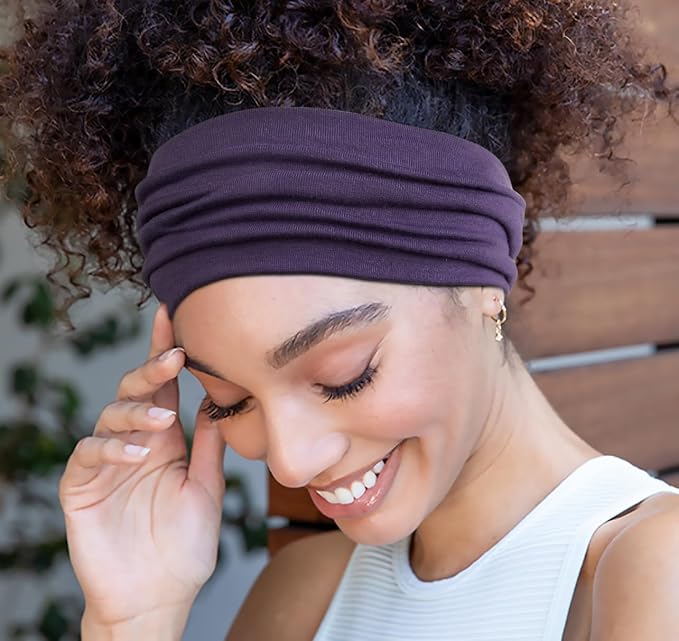 Huachi Wide Headbands for Women Non Slip, Thick Womens Headbands Boho Elastic - Image 2