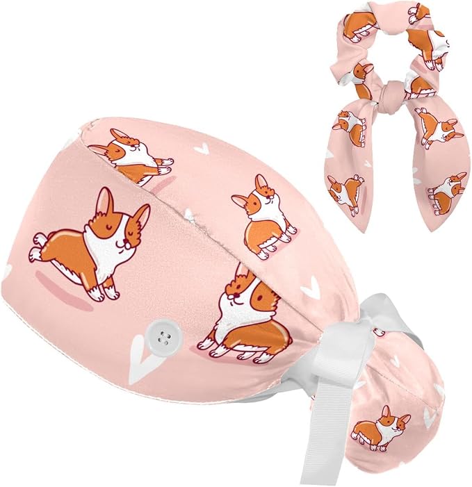 Adjustable Brown Dachshund Dog Blue Surgical Scrub Cap by otnrnondcl