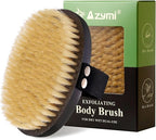 Dry Brushing Body Brush for Lymphatic Drainage, Azymi Shower Bath Brush 100% by Azymi