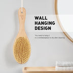 Short-Handle Dual-Sided Bath Massage Brush, Soft Boar & Firm Sisal Bristles - Image 5