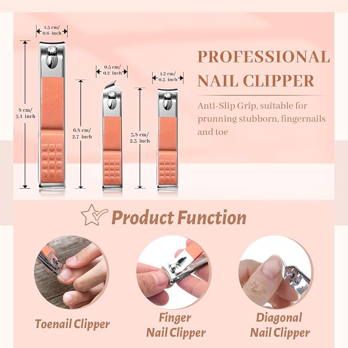 Manicure Set Nail Clipper Set Men Women 12 in 1 Nail Care Kit - Image 3