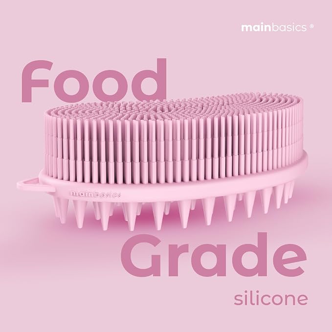 MainBasics Silicone Body Scrubber Dual-Sided Shower Loofah and Scalp Scrubber - Image 6