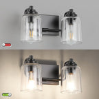 SOLFART Matt Black 2 Lights Wall Sconces Bathroom Light Fixtures Wall Light - Image 6