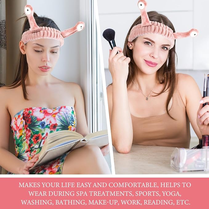 WLLHYF Spa Headband Facial Makeup Head Band Microfiber Soft Coral Fleece Head - Image 7