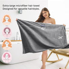 Microfiber Hair Towel Wrap for Women, Quick-Dry Turban, Ultra Absorbent & - Image 2
