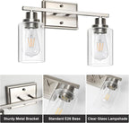 Unicozin 2 Light Bathroom Light Fixtures, Modern Vanity Lights Over Mirror - Image 7