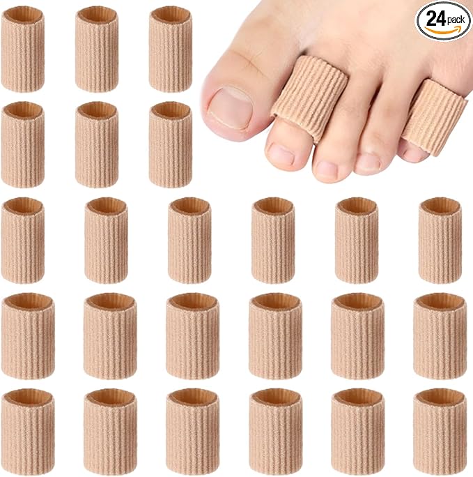 Blulu 24 Pieces Toe Tubes 0.98 Inches Cushion Tube Corn Pads by Blulu