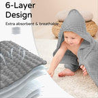 Yoofoss Hooded Baby Towels for Newborn 2 Pack 100% Muslin Organic Cotton Baby - Image 3