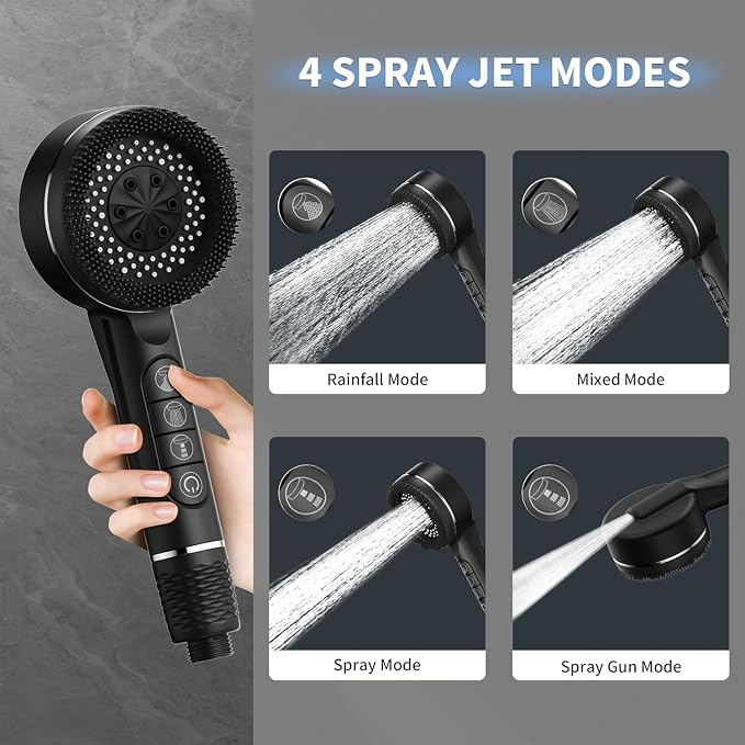 Filtered Shower Head with Handheld, High Pressure 3 Spray Showerhead with - Image 3