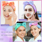 Riceshoot 24 Pieces Spa Headband Skincare Microfiber Tie Dye Headband Elastic - Image 5