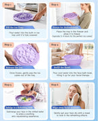 Face Bowl for Ice with Built-in Ice Tray, Collapsible Silicone Facial Ice Bath - Image 6