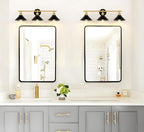 Licperron 3-Light Black and Gold Bathroom Lighting Fixtures, Farmhouse Vanity - Image 5