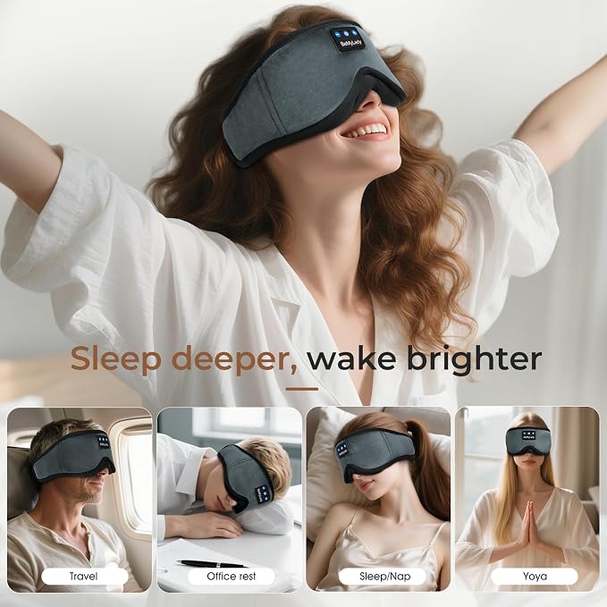 Sleep mask Headphones, 100% Blackout 3D Zero Eye Pressure Bluetooth Sleep mask - Image 7