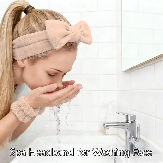 7 Pcs Spa Set, Facial Headband and Wristband Set, Skincare Accessories - Image 4
