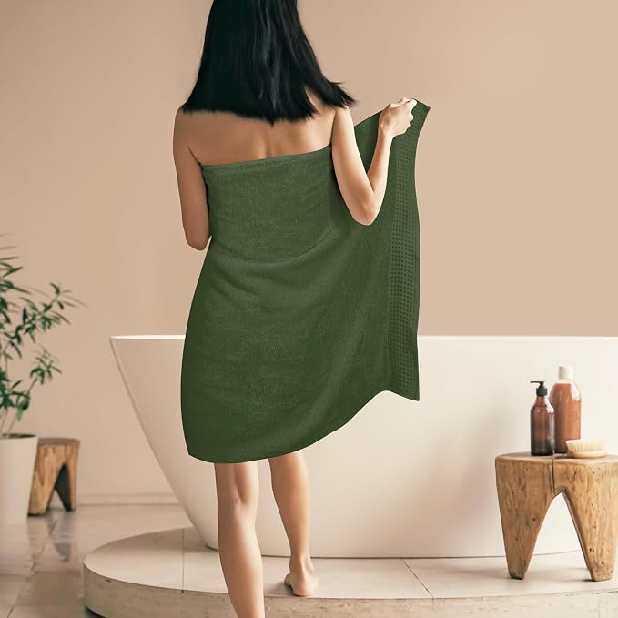 GLAMBURG 100% Cotton Oversized 2 Pack Bath Sheets 35x70, Ultra Soft Highly - Image 4