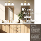 Hamilyeah Gold Bathroom Vanity Light Fixtures Over Mirror, 3 Light Vanity Lights - Image 7