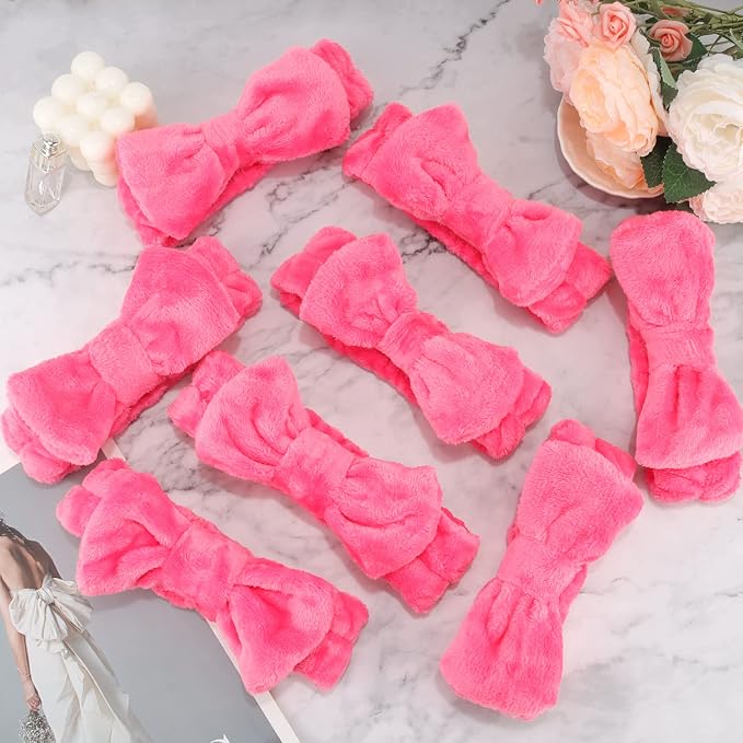 Ondder Spa Headband for Washing Face, Rose Red Terry Cloth - Image 7