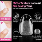 UNA GELLA Short Oval Round Nail Tips Pre Etched Short Oval Gel Nail Tips Soft - Image 8