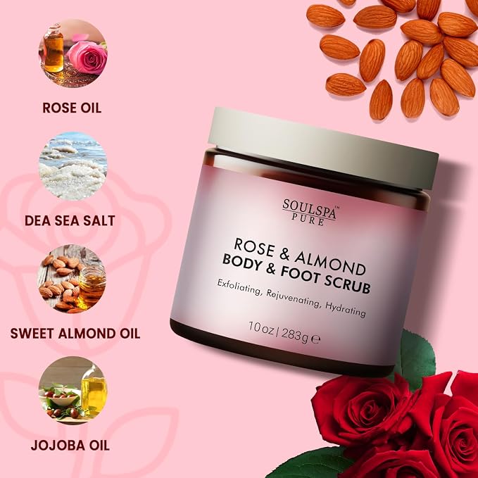 SOULSPA PURE Rose & Almond Body & Foot Scrub - Image 2