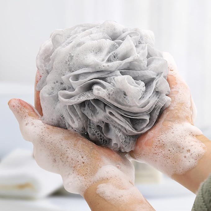 8 Small Mesh Pouf Bath Sponge - Image 3
