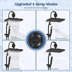 Hibbent 5-spray Filtered Rainfall Shower Head Combo, High Pressure 13'' - Image 3