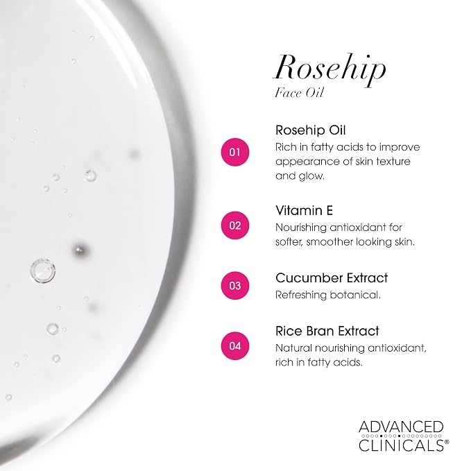 Advanced Clinicals Rosehip Oil For Face - Image 5