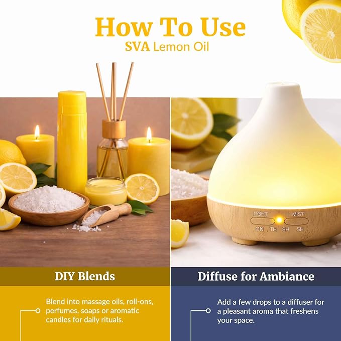 SVA Lemon Essential Oil Organic – 2 Fl Oz – 100% Natural Organic Lemon Oil - Image 6