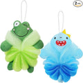 Nuenen 2 Pcs Bath Loofahs Kids Toddler Cute Cartoon Bath Sponges Loofah Pouf by Nuenen