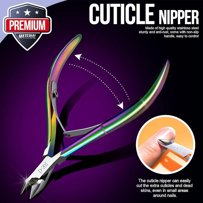 FANDAMEI Cuticle Kit, Manicure Pedicure Tools, Nail Cuticle Nippers, Ingrown - Image 3