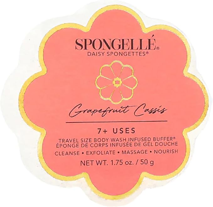 Spongellé Grapefruit Cassis Daisy Spongette Bath Sponge | Built-in Body Wash & by Spongell%C3%A9