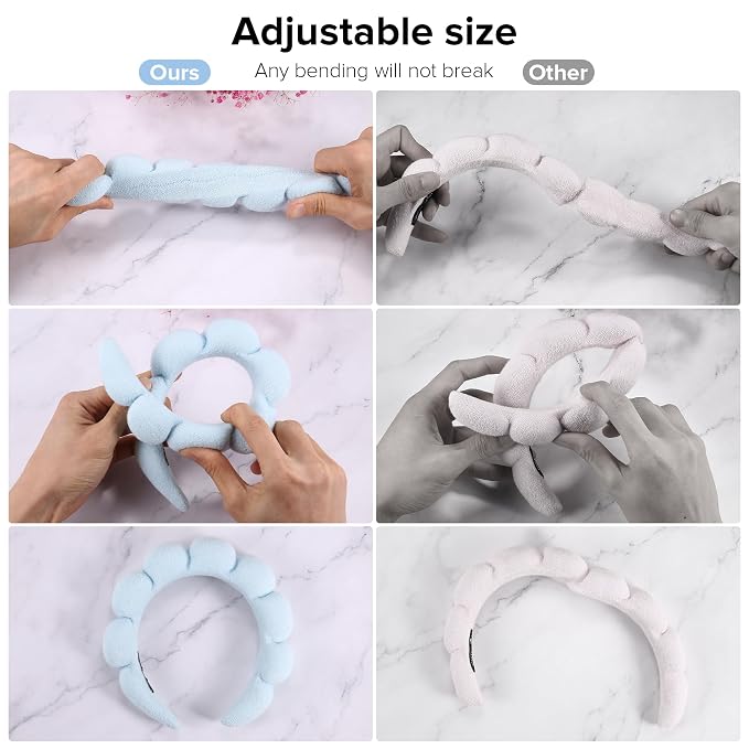Ztomine Face Wash Headband, Puffy Makeup Headbands - Image 4