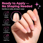 UNA GELLA Extra Short Oval Nail Tips, Pre-Etched Round Clear Fake Nails 216pcs - Image 3