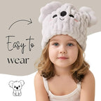 Microfiber Hair Towel Wrap for Kids, Koala Dry Hair Cap Suck Water, Absorbent - Image 2