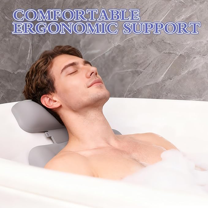 Silicone Bath Pillow, Upgraded Bath Pillows - Image 8