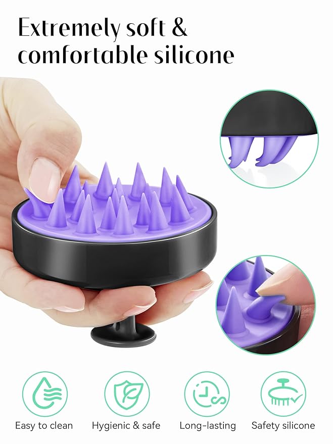 HEETA Scalp Massager Hair Growth, Soft Silicone Scalp Scrubber Shampoo Brush - Image 3