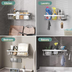 Veken Adhesive Shower Caddy 5-Pack, Heavy Weight Bearing, Large Wall Mounted - Image 6