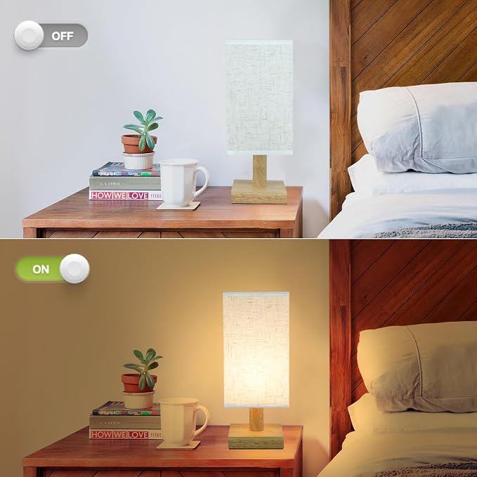 Small Bedside Table Lamp for Bedroom, Minimalist Nightstand Lamp - Image 3