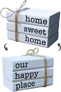 LIVDUCOT Farmhouse Mini White Decorative Books by LIVDUCOT