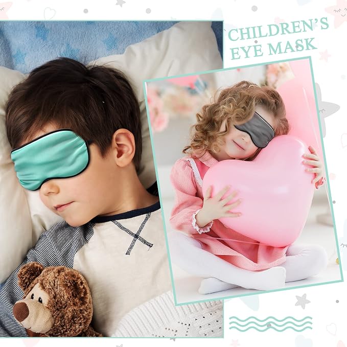 Sintege 4 Pcs Silk Eye Mask for Sleeping Kids Soft Eye Cover - Image 4