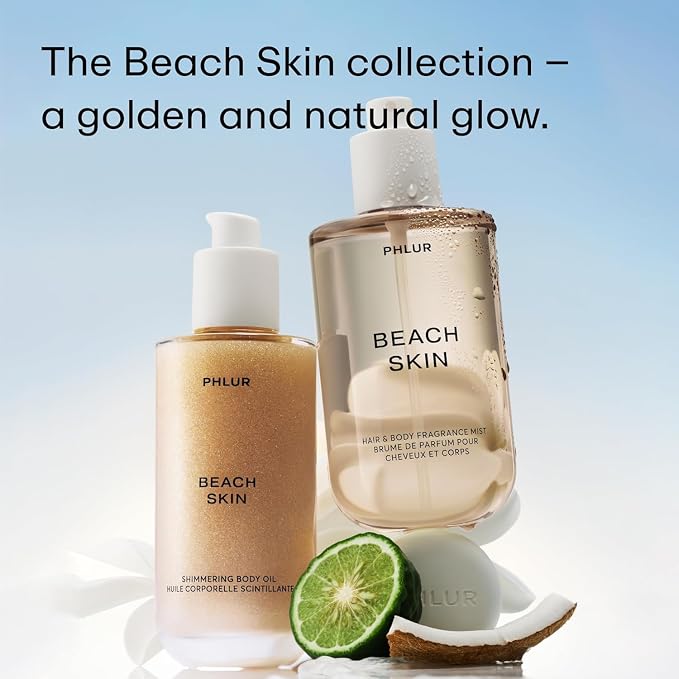 PHLUR Beach Skin Shimmering Body Oil, 4 Fl Oz – Coconut, Vanilla & Sandalwood - Image 8