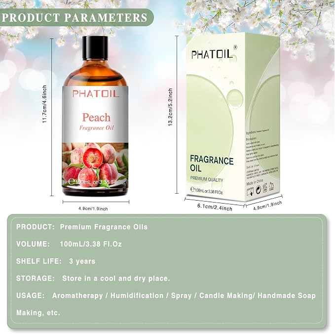 PHATOIL 3.38FL.OZ Peach Fragrance Oils - Image 6