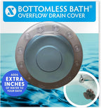 SlipX Solutions Bottomless Bath, Essential Overflow Drain Cover by SlipXSolutions