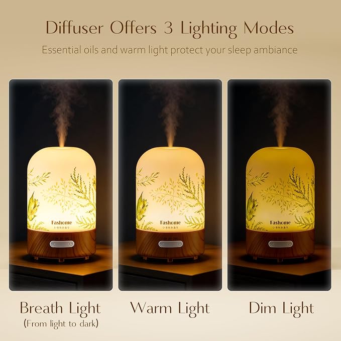 Essential Oil Diffuser, Hand Blown Glass Aromatherapy Diffuser, Ultrasonic Cool - Image 5