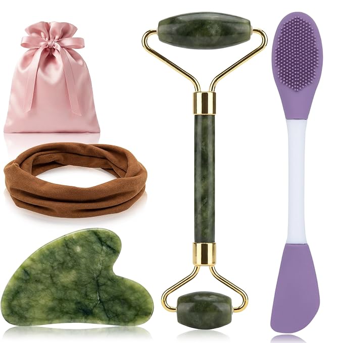 5PCS Face Roller & Gua Sha Facial Tools, Face Massage by tophld
