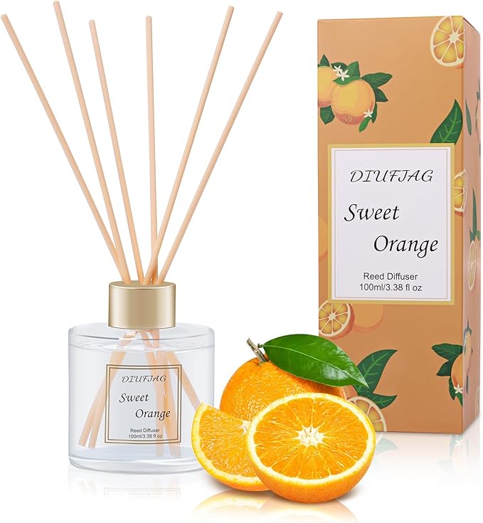 100ml Scent Diffuser with 6 Fiber Sticks, 3.5 oz Reed Diffuser Set Aromatherapy by DIUFJAG