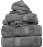 SUPERIOR Egyptian Cotton Pile 6 Piece Towel Set, Includes 2 Bath, 2 Hand by SUPERIOR
