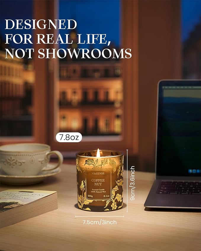 M&SENSE Coffee Nut Scented Vegan Soy Candles, No Toxin Naturally Scented - Image 4