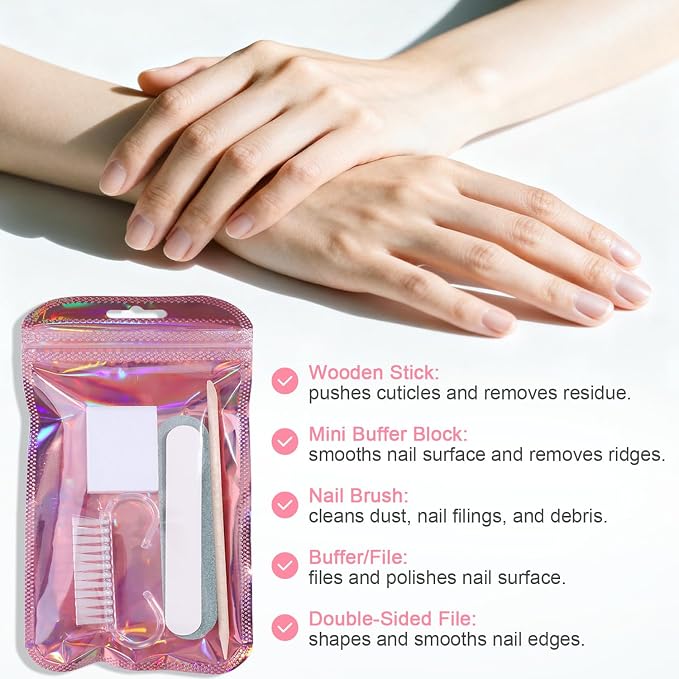 5-Piece Disposable Manicure Kit, Bulk Mini Nail Care Set - Image 4