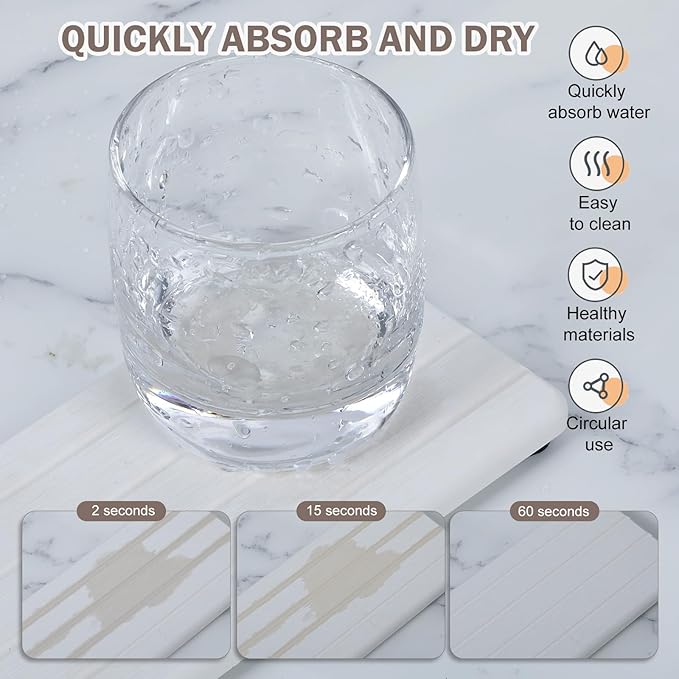 4PCS Stone Drying Tray for Bathroom Sink and Kitchen Counter, Fast Drying - Image 2